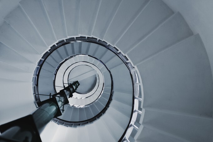 Old Spiral staircase close up